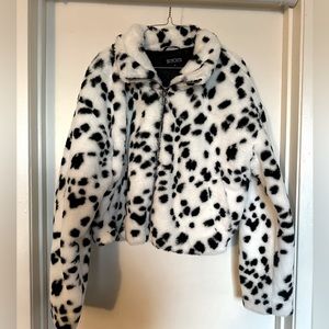 Dalmatian print zip up jacket